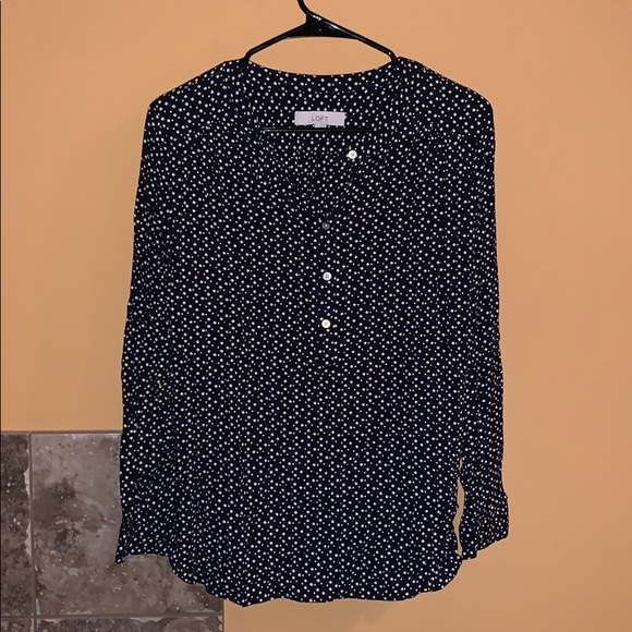 LOFT Tops - NEVER WORN loft Polk dot button up